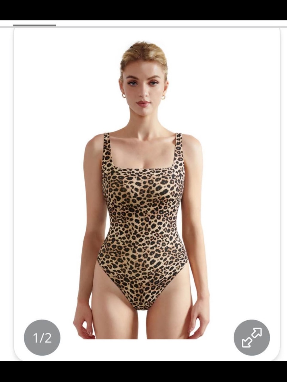 Leopard Print Bodysuit VNeck